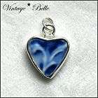 Broken China Jewelry Antique Flo Blue Sterling Charm 92