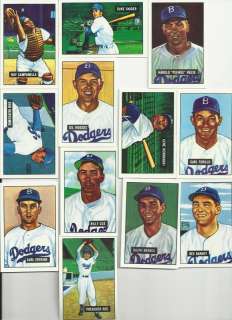 1951 Bowman Brooklyn Dodgers Reprint Team Set  