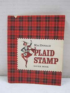Vintage MacDonald Plaid Stamp Saver Book  