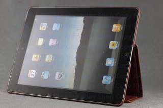 Brown Leather Case Cover f. Genuine Apple iPad 2 PF0287  