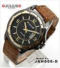 MEN S WATCH Genuine Leather EXTREME J.H Black Brown / TOP QUALITY 