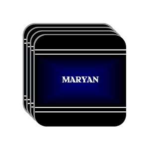 Personal Name Gift   MARYAN Set of 4 Mini Mousepad Coasters (black 