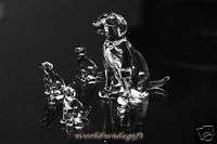 Jack Russell Terrier Dog Blown Glass Art Crystal Set  