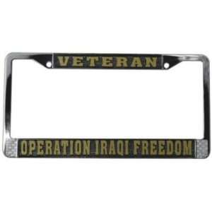  Iraqi Freedom Chrome License Plate Tag Frame: Automotive