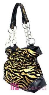 Rhinestone Fleur De Lis Zebra Purse Bag Handbag Gold  