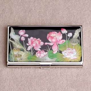 Mother of Pearl Business & Credit Card Case   Lotus Flowers