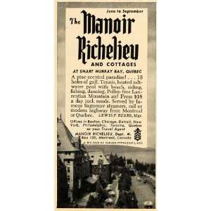  1954 Ad Manoir Richelieu & Cottages Murrary Bay Quebec 