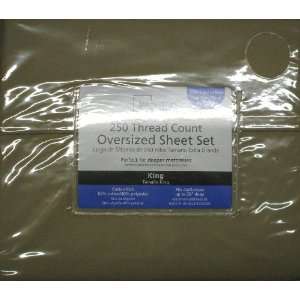  Mainstays 250 Thread Count Oversized Sheet Set Brownstone 