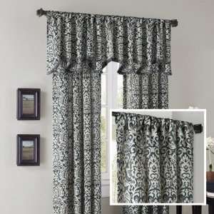 Madison Park Avery Stencil Damask Panel and Valance Set in Bla Avery 