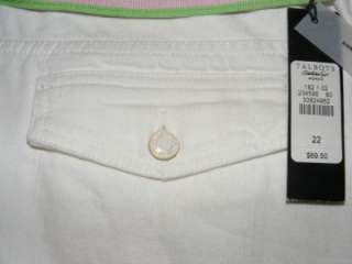   TALBOTS Womans size 22 white flapped pockets stretch jeans with belt