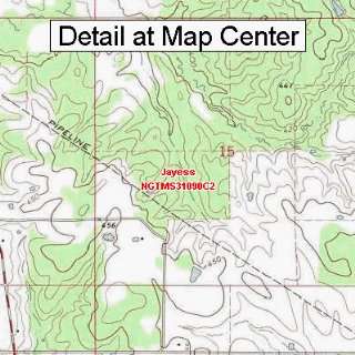   Topographic Quadrangle Map   Jayess, Mississippi (Folded/Waterproof