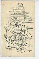 USS Kansas Cartoon Naval 1912 Ship Cancel Postcard  