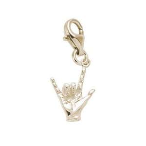  Rembrandt Charms I Love You Charm with Lobster Clasp, Gold 