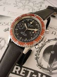Excellent Vintage Wittnauer Divers STEEL Chronograph Valjoux 7733 No 