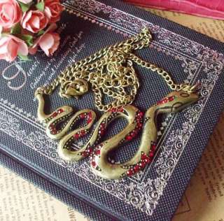 Ancient Greek Legend Medusa Snake Pendant Long Necklace  