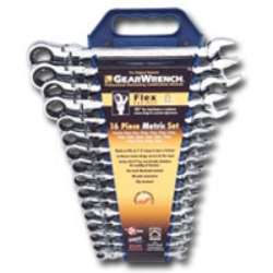 KD Tools XL Flex Head Metric Combo GearWrench Set 16pc 082171099021 