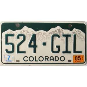  Colorado License Plate with Green Letters on White 