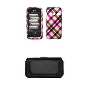   Phone Protector + Premium Leather Case Side Pouch for LG Rumor Touch