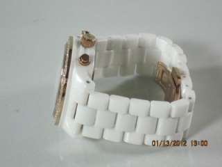 Michael Kors MK 5269 Womens White Crystal Chrono Dial White Ceramic 
