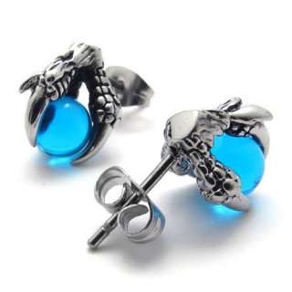   Crystal Dragon Claw Stainless Steel Studs Earrings US120472  