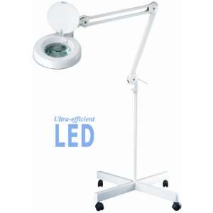  90LED Wheeled Magnifier Floor Lamp   Strong 5 diopter 
