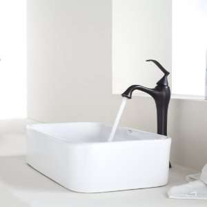  Kraus C KCV 122 15000ORB White Rectangular Ceramic Sink 