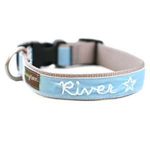  River Hand Embroidered Velvet Personalized Dog Collar: Pet 