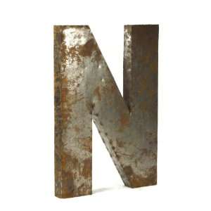  Industrial Rustic Metal Large Letter N 36H: Home 