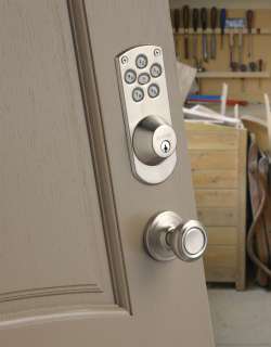  features a touchpad electronic deadbolt, allowing secure keyless 