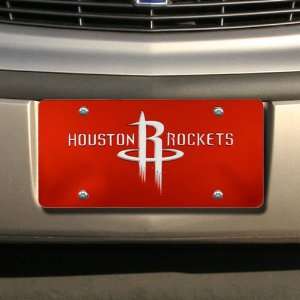  NBA Houston Rockets Red Mirrored License Plate: Sports 