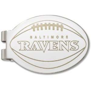 Baltimore Ravens Silver Plated Laser Engraved Money Clip:  