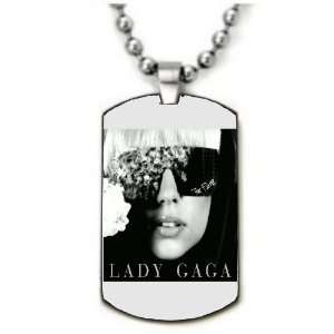 Lady Gaga 2 Dogtag Pendant Necklace w/Chain and Giftbox
