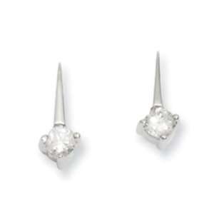  Rhodium plated Drop CZ Earrings: Jewelry