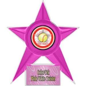 Softball Stellar Ice 7 Trophies PINK STAR/PINK TWISTER PLATE   Custom 
