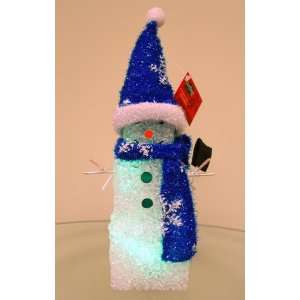  Blue Hat Lighted LED Christmas Snowman Decoration: Home 