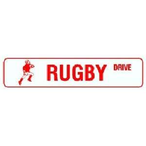 RUGBY DRIVE football game street sign