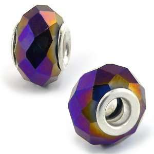 Faceted Purple/Golden Aura Borealis Olympia Bead Charm   Compatible 