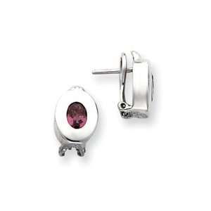    Sterling Silver Pink Tourmaline Oval Earrings QE2859 Jewelry