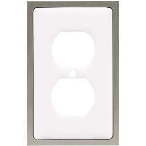   63988 Ceramic Insert Single Duplex Wall Plate, White: Home Improvement