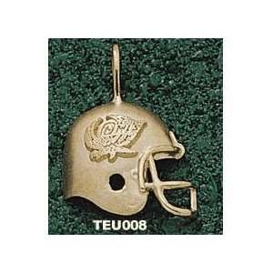 Temple Football 3/4in Pendant 14kt Yellow Gold