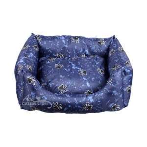  Blue Paw Print Cozy Pet Bed (Small)