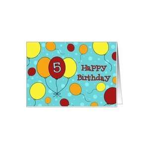  5th Birthday, cars & balloons Card: Toys & Games