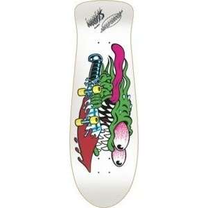 Santa Cruz Slasher White Reissue Skateboard Deck   10 x 31  