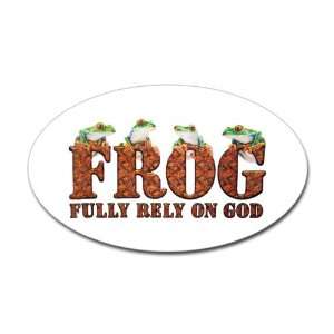  Sticker (Oval) FROG Fully Rely On God 