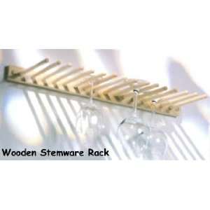 Natural Wood WALL MOUNT stemware WINE GLASS HOLDER rack:  
