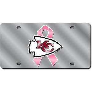 Kansas City Chiefs Breast Cancer Awareness Silver Laser Tag   Kansas 
