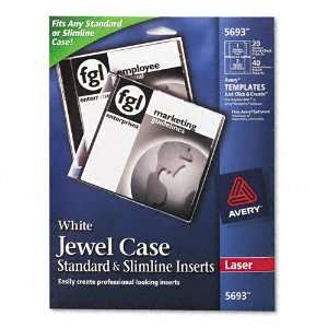 Avery Products   Avery   Laser CD/DVD Jewel Case Inserts, Matte White 