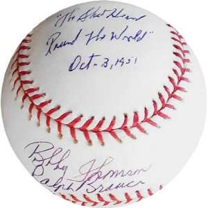 Bobby Thomson and Ralph Branca Autographed MLB Baseball with The Shot 