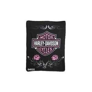  Harley Davidson ® Fleece Throw Bar and Shield with Roses 