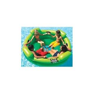    Inflatable Island Swimming Pool Floating Raft: Toys & Games